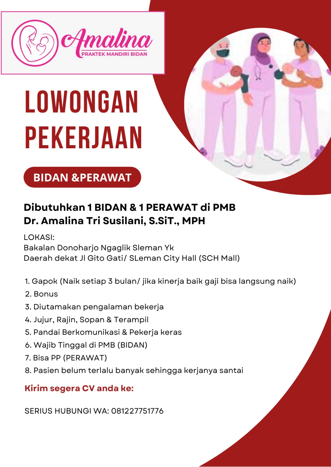Lowongan Pekerjaan Bidan & Perawat